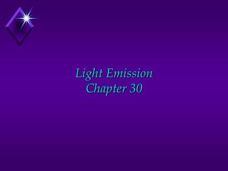 Light Emission Chapter 30 Dispersive Element Basic Spectrograph Collimating Lens Recording Device Slit Imaging Lens.