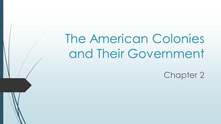 The American Colonies and Their Government Chapter 2.