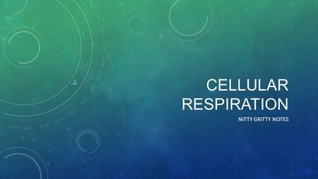 CELLULAR RESPIRATION NITTY GRITTY NOTES. FORMULA.