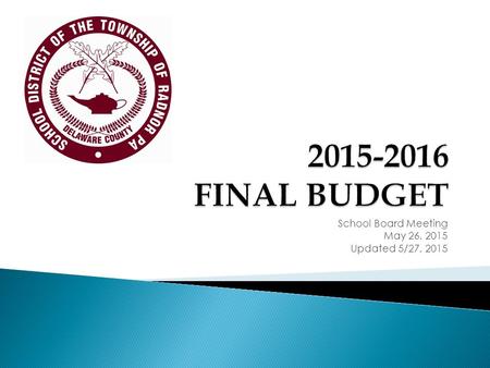 School Board Meeting May 26, 2015 Updated 5/27, 2015.