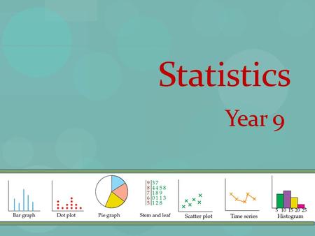 Statistics Year 9. Note 1: Statistical Displays.