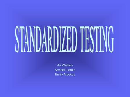 Ali Warlich Kendall Larkin Emily Mackay. The Issue No free preparation course Most students take the standardized tests Preparation courses  $$