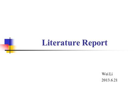 Literature Report Wei Li 2013.6.21. Dimethyl carbonate (DMC) Molecular weight Appearance Melting point/ ℃ Boiling point/ ℃ Density/g/ml 90.1Colorless.