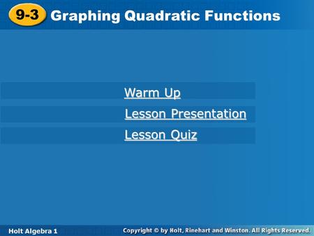 Graphing Quadratic Functions