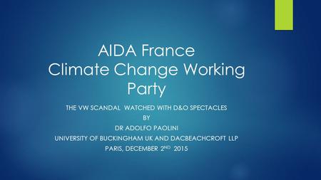 AIDA France Climate Change Working Party