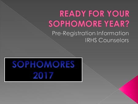  Do a credit check to chart progress toward graduation  Go over Course Request form  Receive Course Catalog, Transcript, Fliers  Prepare to complete.