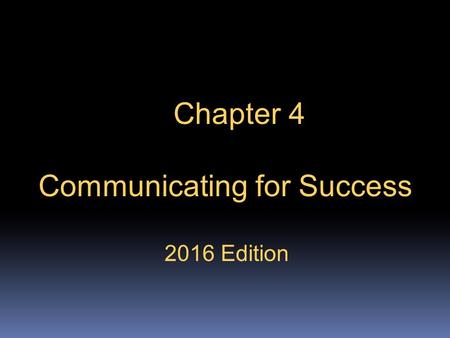 Communicating for Success