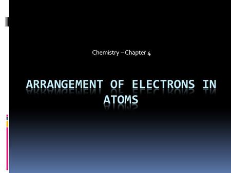 Chemistry – Chapter 4. Rutherford’s Atomic Model.