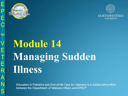 EPE C for VE T E R A N S EPE C for VE T E R A N S Education in Palliative and End-of-life Care for Veterans is a collaborative effort between the Department.