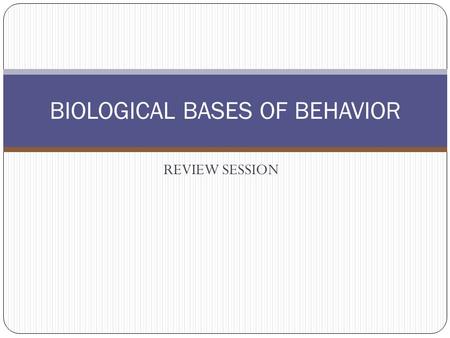 REVIEW SESSION BIOLOGICAL BASES OF BEHAVIOR. Blindness could result from damage to which cortex and lobe of the brain? Blindness could result from damage.