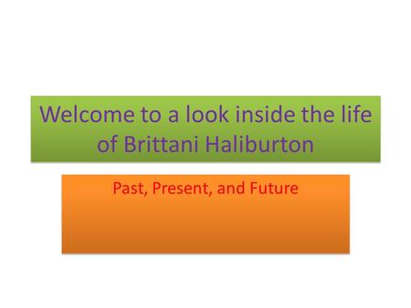 Welcome to a look inside the life of Brittani Haliburton Past, Present, and Future.