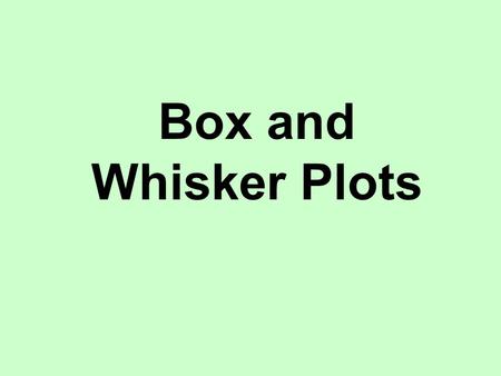 Box and Whisker Plots. 473021839463542 This data shows the scores achieved by fifteen students who took a short maths test. The test was marked out of.