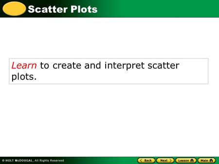 Learn to create and interpret scatter plots.