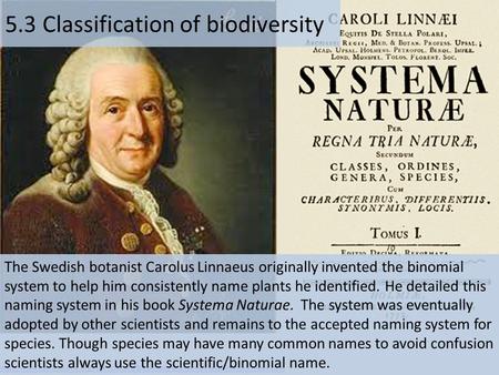 The Swedish botanist Carolus Linnaeus originally invented the binomial.