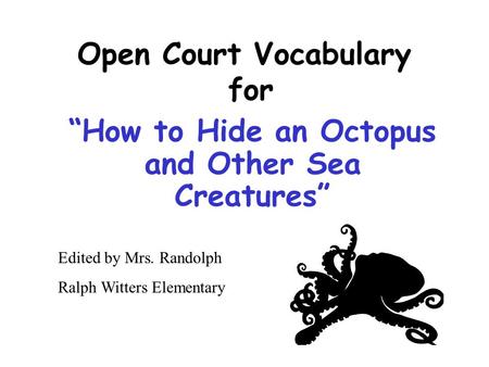 Open Court Vocabulary for