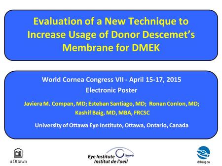 World Cornea Congress VII - April 15-17, 2015 Electronic Poster