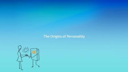 The Origins of Personality. Learning Objectives: 1.Describe the strengths and limitations of the psychodynamic approach to explaining personality. 2.Summarize.