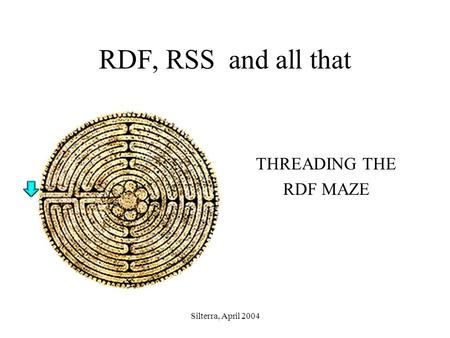 Silterra, April 2004 RDF, RSS and all that THREADING THE RDF MAZE.