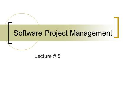 Software Project Management