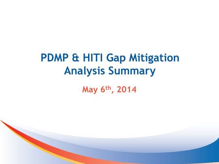 PDMP & HITI Gap Mitigation Analysis Summary May 6 th, 2014.