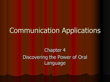 Communication Applications