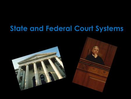 State and Federal Court Systems. Dual Court System There are separate state and federal court systems Federal courts deal with matters of federal law.