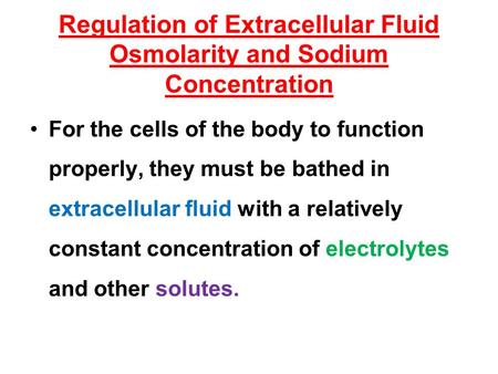 Regulation of Extracellular Fluid Osmolarity and Sodium Concentration