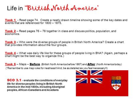 Life in ‘British North America’