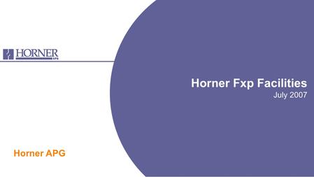 Horner Fxp Facilities July 2007 Horner APG. What is Fxp? Fxp (File Exchange Protocol) is intended as an alternative to Ftp for Ocs units with Removable.