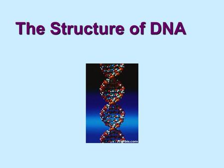 The Structure of DNA All life on earth uses a chemical called DNA to carry its genetic code or blueprint. In this lesson we be examining the structure.