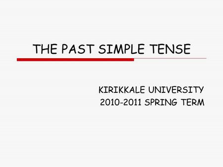 KIRIKKALE UNIVERSITY SPRING TERM