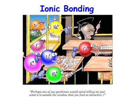 Ionic Bonding.