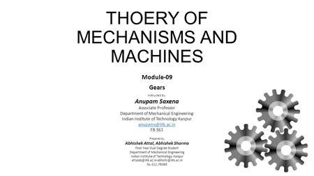 THOERY OF MECHANISMS AND MACHINES