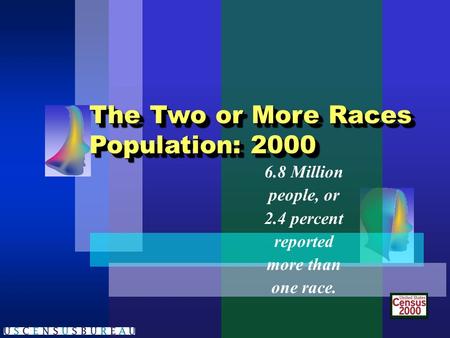 6.8 Million people, or 2.4 percent reported more than one race. The Two or More Races Population: 2000 The Two or More Races Population: 2000.