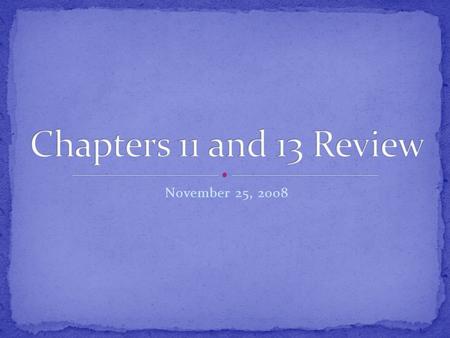 November 25, 2008. Coordinate ideas: ideas that have equal value in a speech. What examples can you think of?