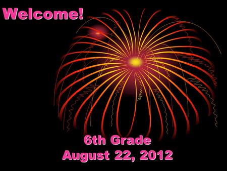 Welcome! 6th Grade August 22, 2012. Let’s Play a game called “That’s Me” Stand up if the next slide is true for you and yell out: “That’s Me!”