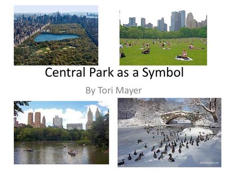 Central Park as a Symbol By Tori Mayer. Explanation Central Park symbolizes multiple thing in The catcher in the Rye. Some of those being loneliness and.