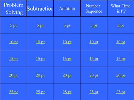 10 pt 15 pt 20 pt 25 pt 5 pt 10 pt 15 pt 20 pt 25 pt 5 pt 10 pt 15 pt 20 pt 25 pt 5 pt 10 pt 15 pt 20 pt 25 pt 5 pt 10 pt 15 pt 20 pt 25 pt 5 pt Problem.