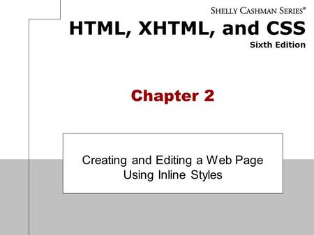 Creating and Editing a Web Page Using Inline Styles