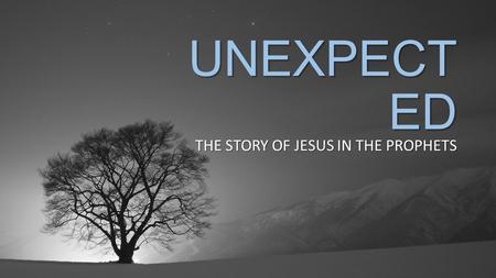 UNEXPECT ED THE STORY OF JESUS IN THE PROPHETS. UNEXPECTED HOLINESS MALACHI 3:1-4.