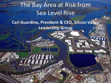 The Bay Area at Risk from Sea Level Rise Carl Guardino, President & CEO, Silicon Valley Leadership Group.