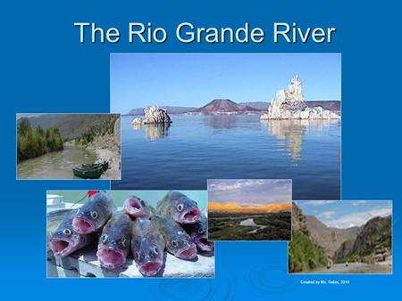 The Rio Grande River Created by Ms. Gates, 2010. The Rio Grande Task : Students will identify the Mississippi, Ohio, Rio Grande, Colorado, and Hudson.