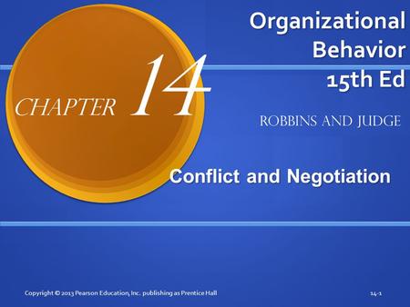 Organizational Behavior 15th Ed