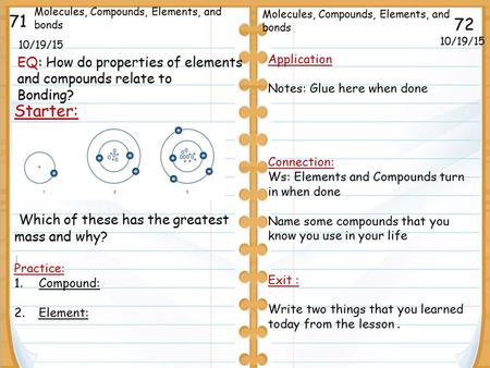 Starter: Which of these has the greatest mass and why?