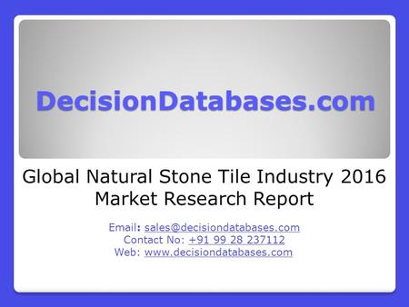 Global Natural Stone Tile Industry 2016 Market Research Report