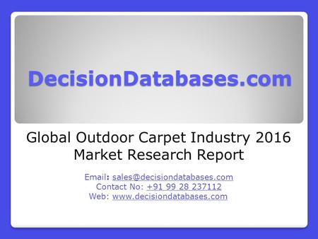 Global Outdoor Carpet Industry 2016 Market Research Report