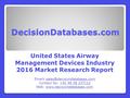 United States Airway Management Device Industry 2016 Market Research Report