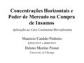 Concentrações Horizontais e Poder de Mercado na Compra de Insumos Aplicação ao Caso Continente/Mercadorama Mauricio Canêdo-Pinheiro EPGE/FGV e IBRE/FGV.