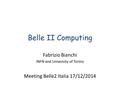 Belle II Computing Fabrizio Bianchi INFN and University of Torino Meeting Belle2 Italia 17/12/2014.