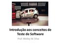 Introdução aos conceitos de Teste de Software Prof. Wolley W. Silva.